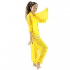 Long Lantern 5-Piece Children Belly Dance Costume [BELKD005-YEL]