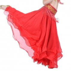 Three-Layer Chiffon Belly Dance Skirt (belt not included)