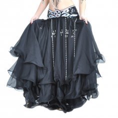 Three-Layer Chiffon Belly Dance Skirt (belt not included)