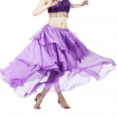 Deep Purple Chiffon Spiral Belly Dance Skirt [BELSK005-DPU]