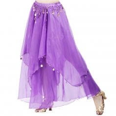 Fashionable Chiffon Hanging Coin Belly Dance Skirt [BELSK017]