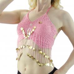 Butterfly shape with shining coins Belly Dance Bra [BELTP010]