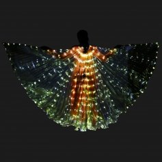 Danzcue Adult Transparent Gold Costume Angel LED Wing