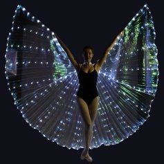 Danzcue Transparent White Costume Angel LED Wing