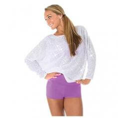 Body Wrappers Long Dolman Sleeve Pullover Sequins [BWP3580]
