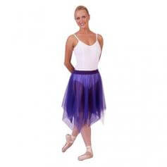 Uneven Hem Double Layer Chiffon Skirt Ministry Dance