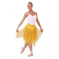 Uneven Hem Double Layer Chiffon Skirt Ministry Dance