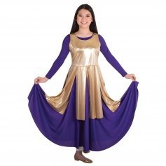 Body Wrappers Praise Dance Metallic Fly-Away Panel Tunic [BWP609]