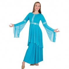 Body Wrappers Praise Dance Drapey Lace Panel Tunic [BWP622]