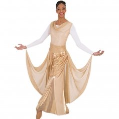 Body Wrappers Micro Pleated Metallic Pullover
