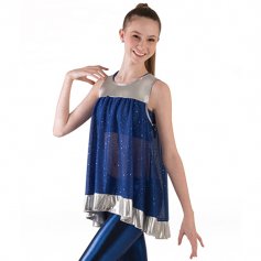 Body Wrappers Twinkle Loose-Fit Flowing Sleeveless Tunic Pullover [BWP689]