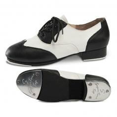 Danshuz Black/White Applause Leather Lace Up Tap Shoe [DAN5029A]