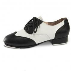 Danshuz Child Black/White Applause Leather Lace Up Tap Shoe