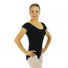 Danzcue Adult Cotton Short Sleeve Ballet Cut Leotard