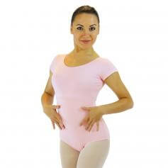 Danzcue Adult Cotton Short Sleeve Ballet Cut Leotard