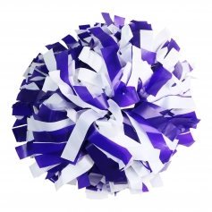 Danzcue Purple/White Plastic Poms - One Pair [DQCPD02-PUPWHT-2]