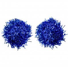 Danzcue 2 of Blue Metallic Cheerleading Pom w/ Dowel Handle