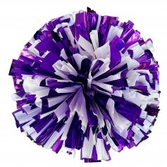 Danzcue 2PCS 6 Inch Metallic Cheerleading Pom Poms with Baton Handle