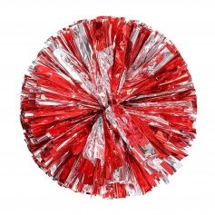 Danzcue 2PCS 6 Inch Metallic Cheerleading Pom Poms with Baton Handle