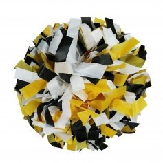 Danzcue Black/Gold/White Plastic Poms - One Pair [DQCPS03-BLKGLDWHT-2]