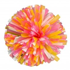 Danzcue 2PCS 6 Inch Plastic Cheerleading Pom Poms with Handle