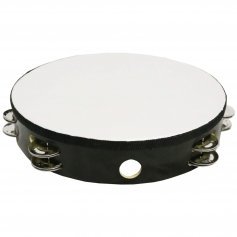 Danzcue 10" Silver/Black Double Rows Jingles Tambourine [DQTM004]