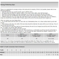 Kaepa Size Chart