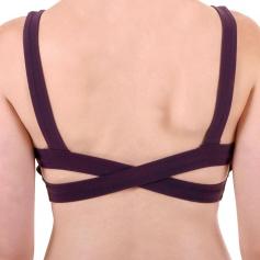 Suede Tactel Criss Cross Bra Top