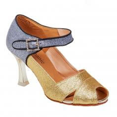 Stephanie Ladies Gold/Silver Glitter 2.5" Heel Ballroom Shoes