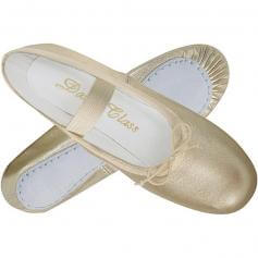 Dance Class® Metallic Gold Leather Full Sole Ballet Slipper [TRMB902]