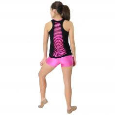 Trendy Trends Lace Back Laser Heart Dance Tank