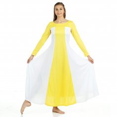 Danzcue Yellow Color Block Praise Dress