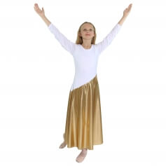Danzcue Child Bi Color Long Sleeve Praise Dance Dress [WSD112C]