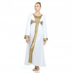 Danzcue Praise Dance Shimmery Cross Long Sleeve Dress