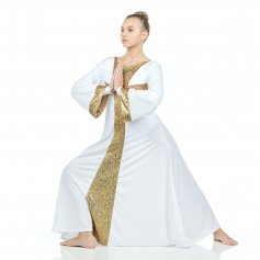 Danzcue Praise Dance Shimmery Cross Long Sleeve Dress