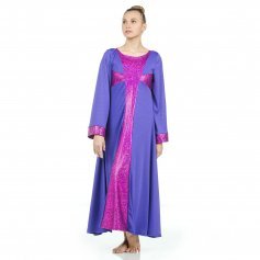 Danzcue Praise Dance Shimmery Cross Long Sleeve Dress