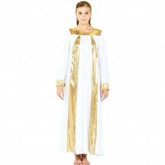 Danzcue Praise Shimmery Long Sleeve Dress