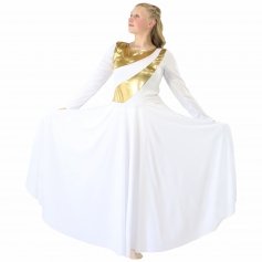 Danzcue Womens Metallic Bicolor Praise Dance Dress [WSD121]