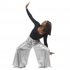  Danzcue Adult Praise Dance Palazzo Pant, Black-Gold, S-M-Adult  : Clothing, Shoes & Jewelry