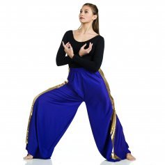NEW Praise Dance Pants Iridescent 2 color Reversible teal gold ladies womens 