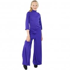 Danzcue Child Praise Dance Long Sleeve Turtleneck Jumpsuit