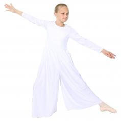 Danzcue Child Long Sleeve Crew Neck Praise Dance Jumpsuit [WSS002C]