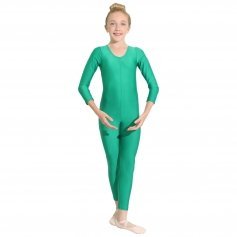 Danzcue Kelly Green Nylon Full Body Child Unitard Danzcue Kelly Green Nylon Full Body Child Unitard