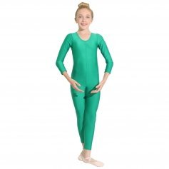 Danzcue Kelly Green Nylon Full Body Child Unitard