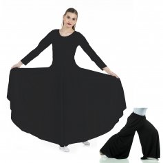 2-pc Set Danzcue Praise Full Length Long Sleeve Dance Dress with Palazzo Pants [WSSET004]