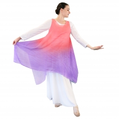 Danzcue Womens Watercolor Chiffon Tunic Praise Tunic