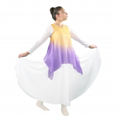 Danzcue Womens Watercolor Chiffon Tunic Praise Tunic
