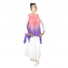 Danzcue Womens Watercolor Chiffon Tunic Praise Tunic