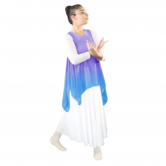 Danzcue Womens Watercolor Chiffon Tunic Praise Tunic